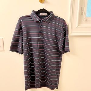 G/FORE black, red, white striped performance polo. New without tags, size M